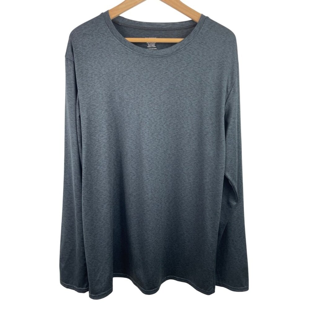 Real Essentials Pullover Black Heather Shirt Men's Size XL Black Long Sleeve